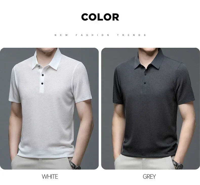 Men's Ultra Stretch Loose Fit Polo Shirts Breathable