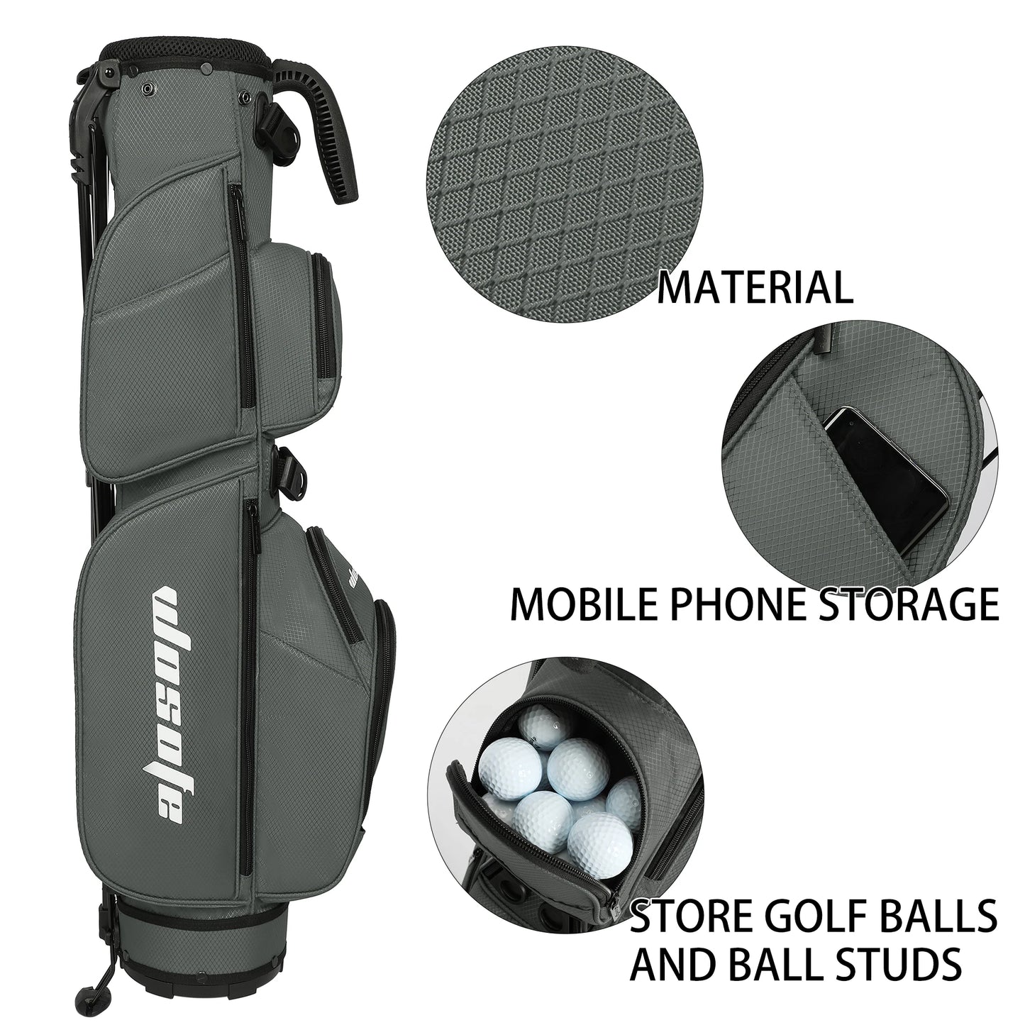 Lightweight Golf Stand Bag - Fits 5-9 Clubs -
