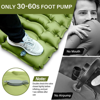 Inflatable Ultralight Sleeping Mat w/ Foot Pump