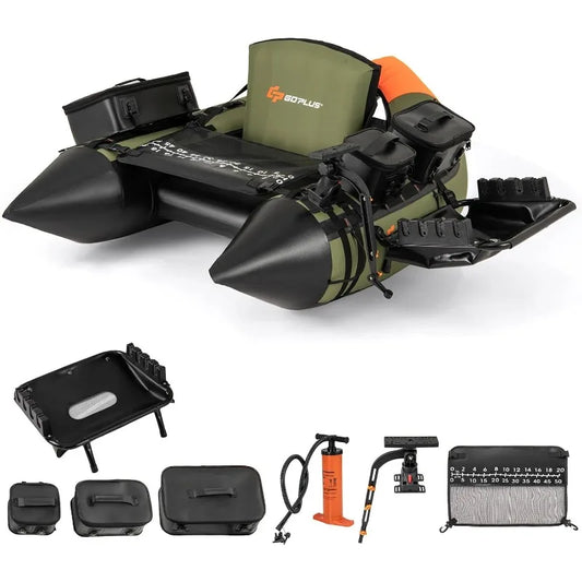 Inflatable Fishing Belly Boat w/ Fish Rule