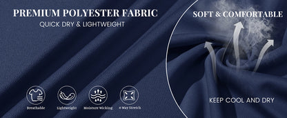 Mens Golf Polos Quick Dry Breathable T-shirt