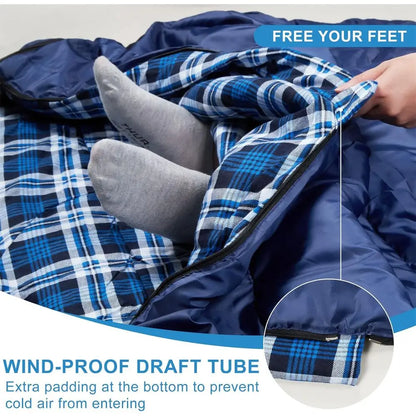 Lightweight Double Sleeping Bag for Camping, Backpacking