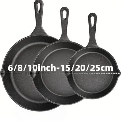 3PCS Pre-Seasoned Cast Iron Skillet Set,