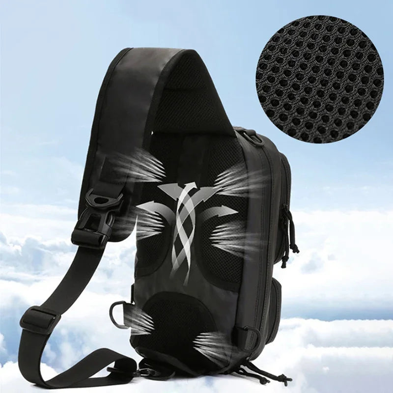 Male Hiking Crossbody Fishing Rod & Lure bag.