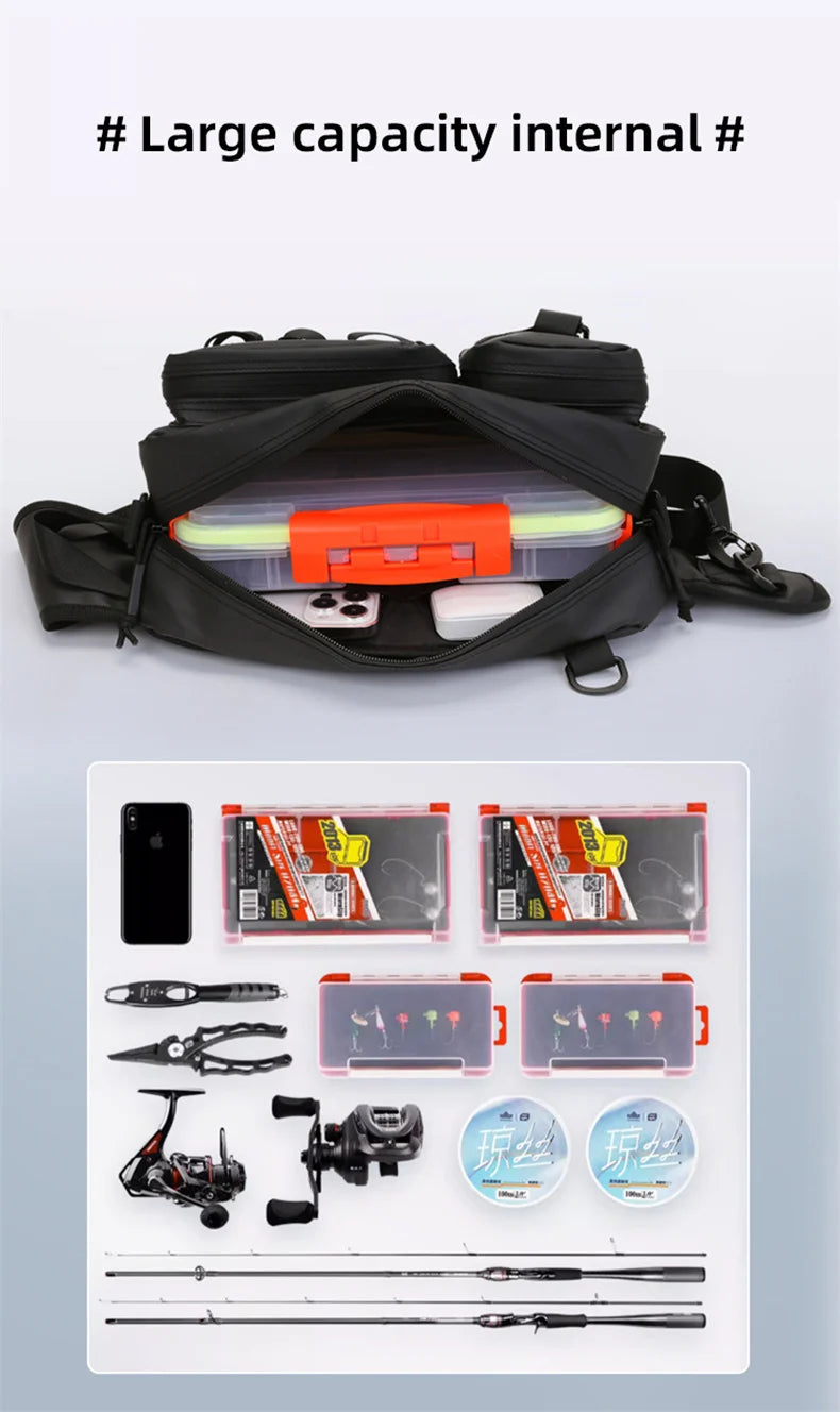 Male Hiking Crossbody Fishing Rod & Lure bag.