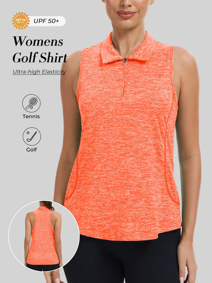Sleeveless Golf Shirts for Women with Collar
