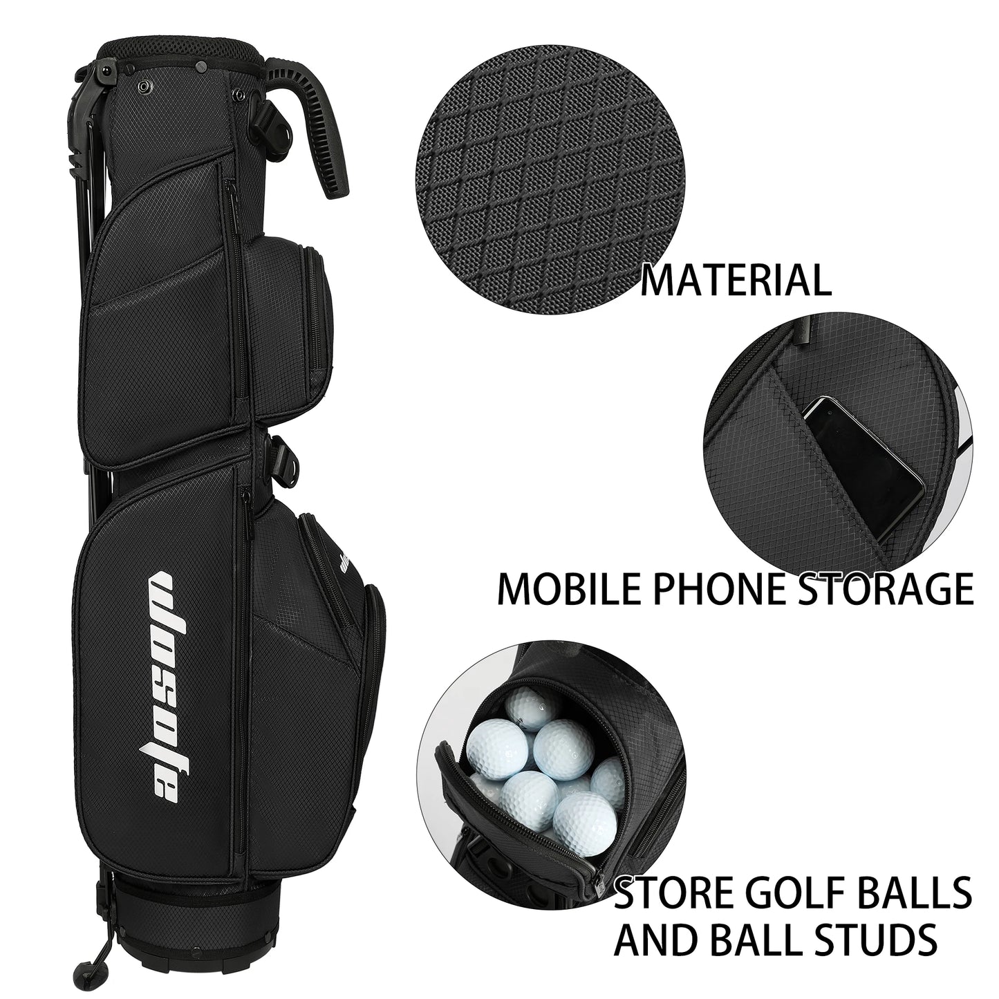 Lightweight Golf Stand Bag - Fits 5-9 Clubs -