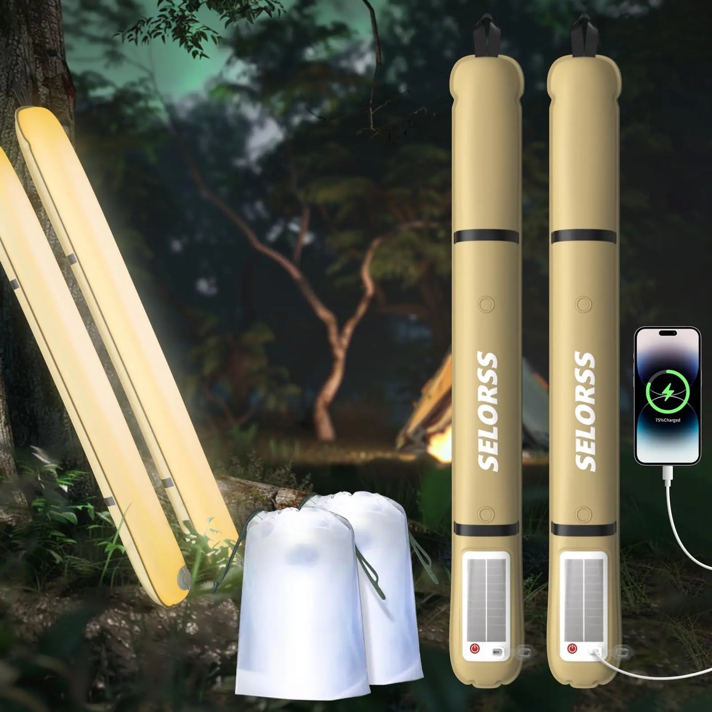 Waterproof Portable Solar Camping Lantern 2000mAh