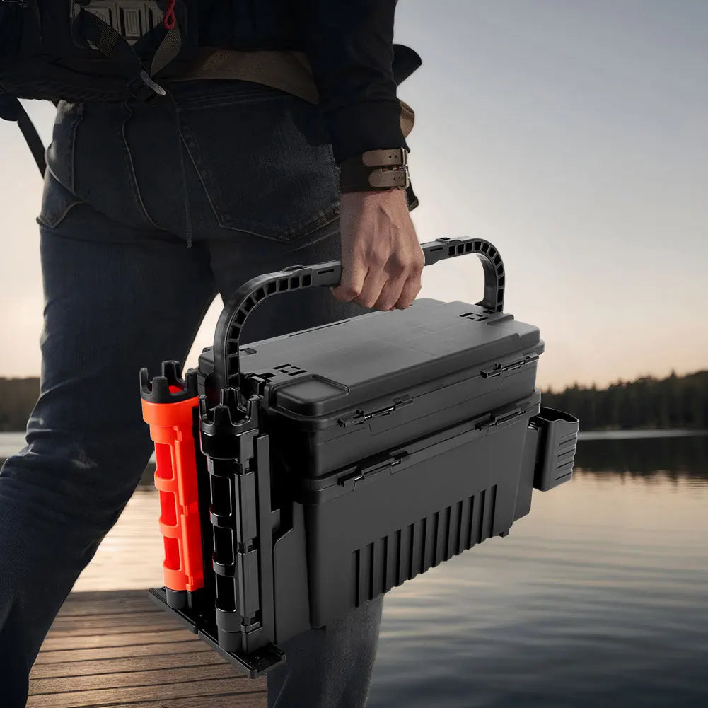 2-  tier Multi-function Portable Fishing Tackle Box
