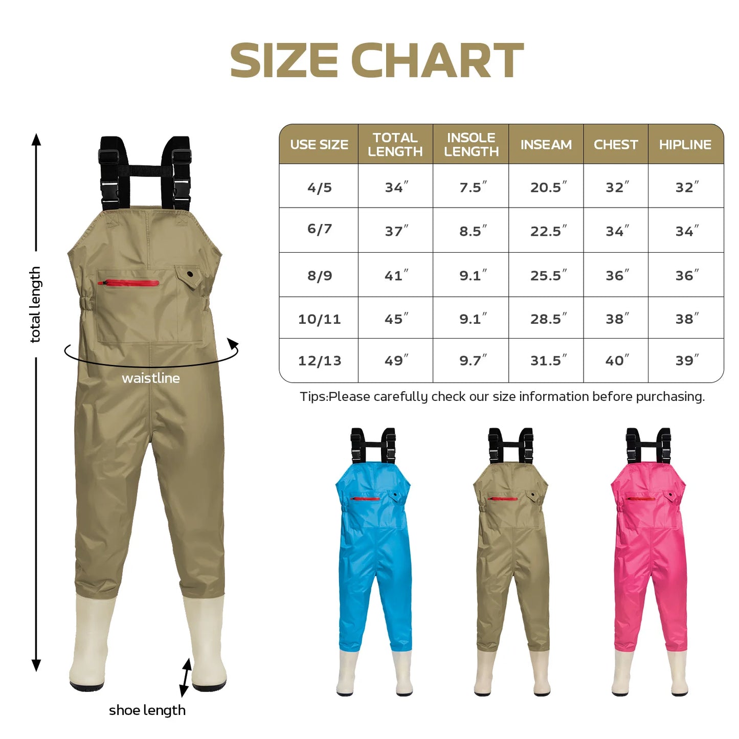 Waterproof Youth Chest Waders for Kids
