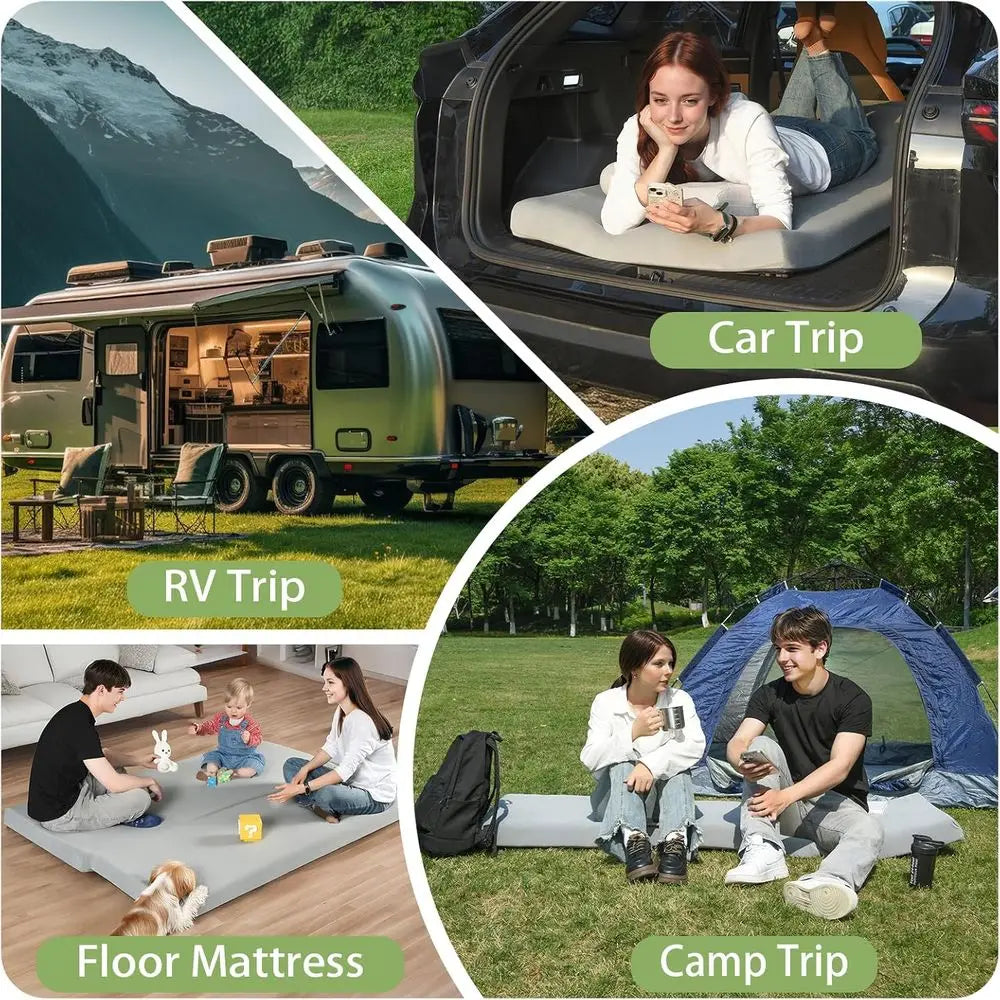 Extra Thick Portable Camping Mattress, Waterproof Cover
