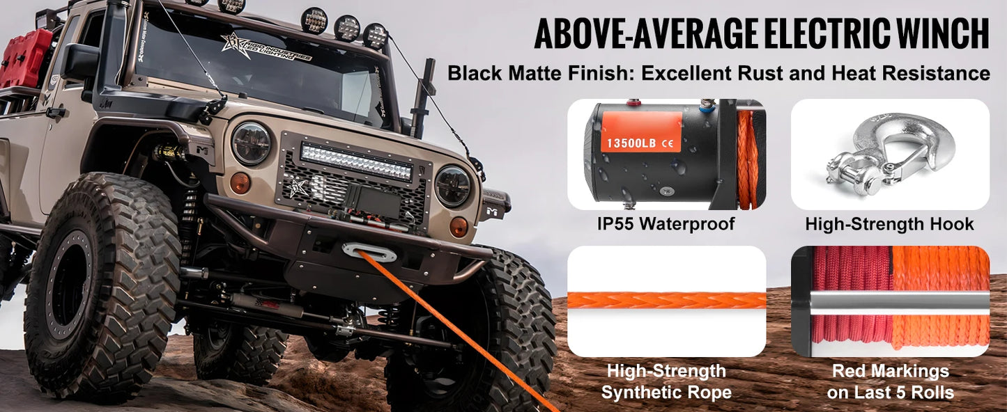 13500lbs Electric Car Truck Winch /80ft cable