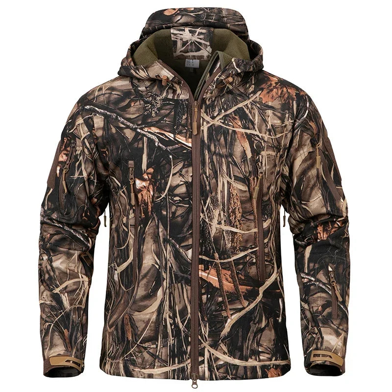 Men's Warm Waterproof Silent Camo Hunting Jacket
