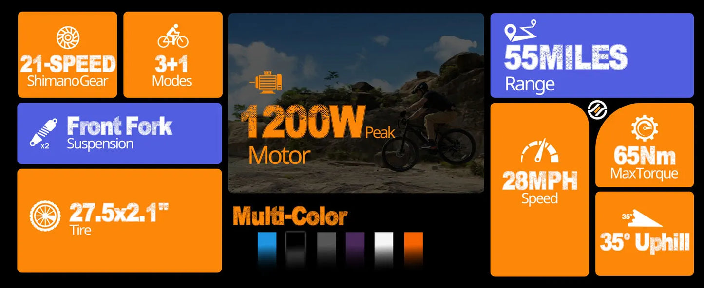 M200, 27.5" Electric Mountain Bicycle  –