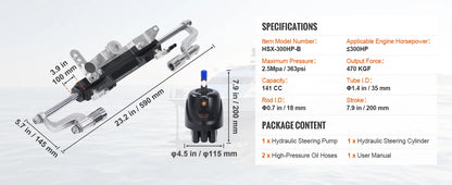 Hydraulic Outboard Steering Kit 90HP/150HP/300HP