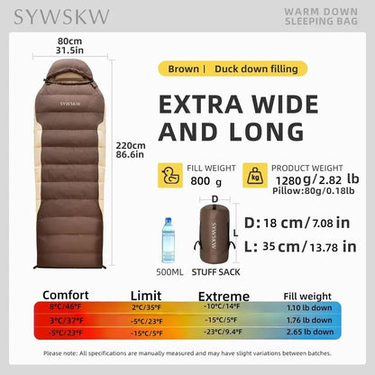 Ultralight Backpacking Adult Down Sleeping Bag