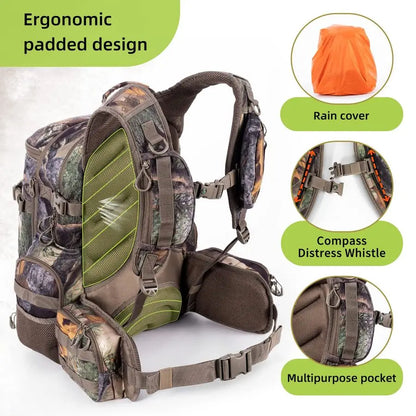 Large Hunting Backpack with padded weapon pouch