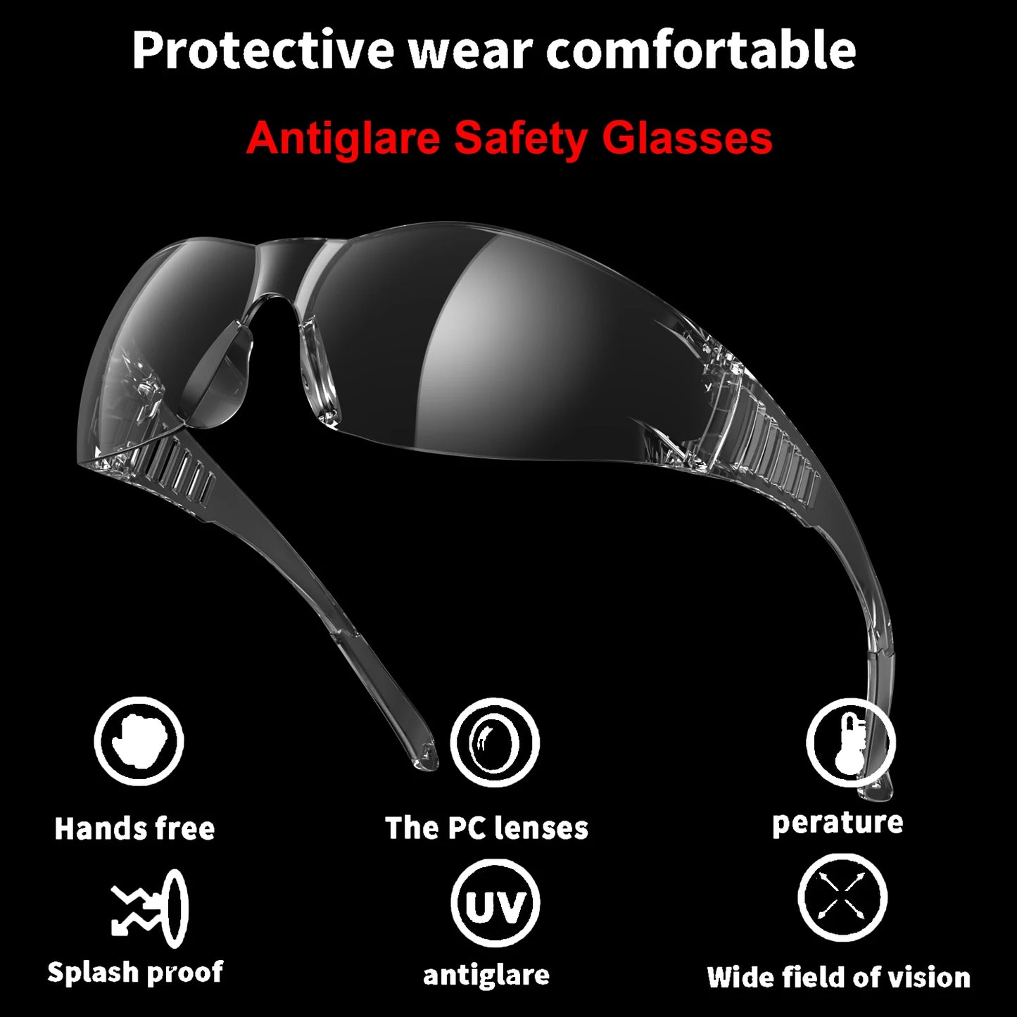 Safety Glasses Clear Unisex Anti-Scratch Protective Goggles