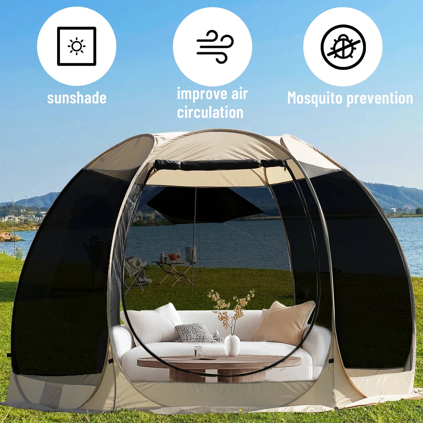 Large Family Pop-Up Shelter - 6-8 Person