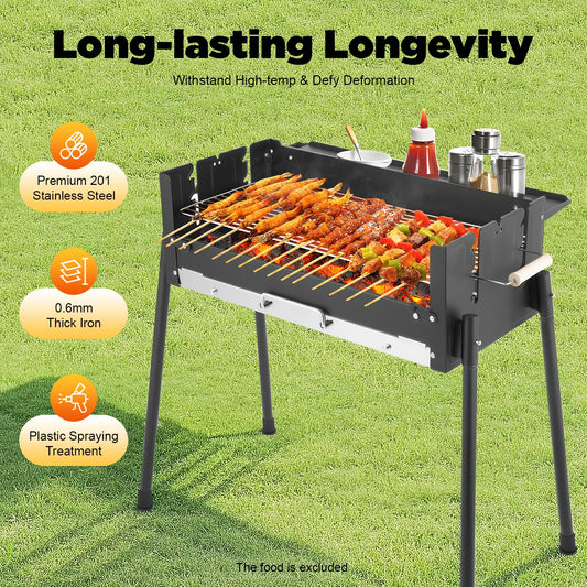 Portable Folding Charcoal Stainless Steel BBQ Grill