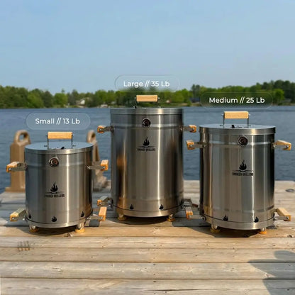 Smoker Grill Combo , Stainless Steel Barrel