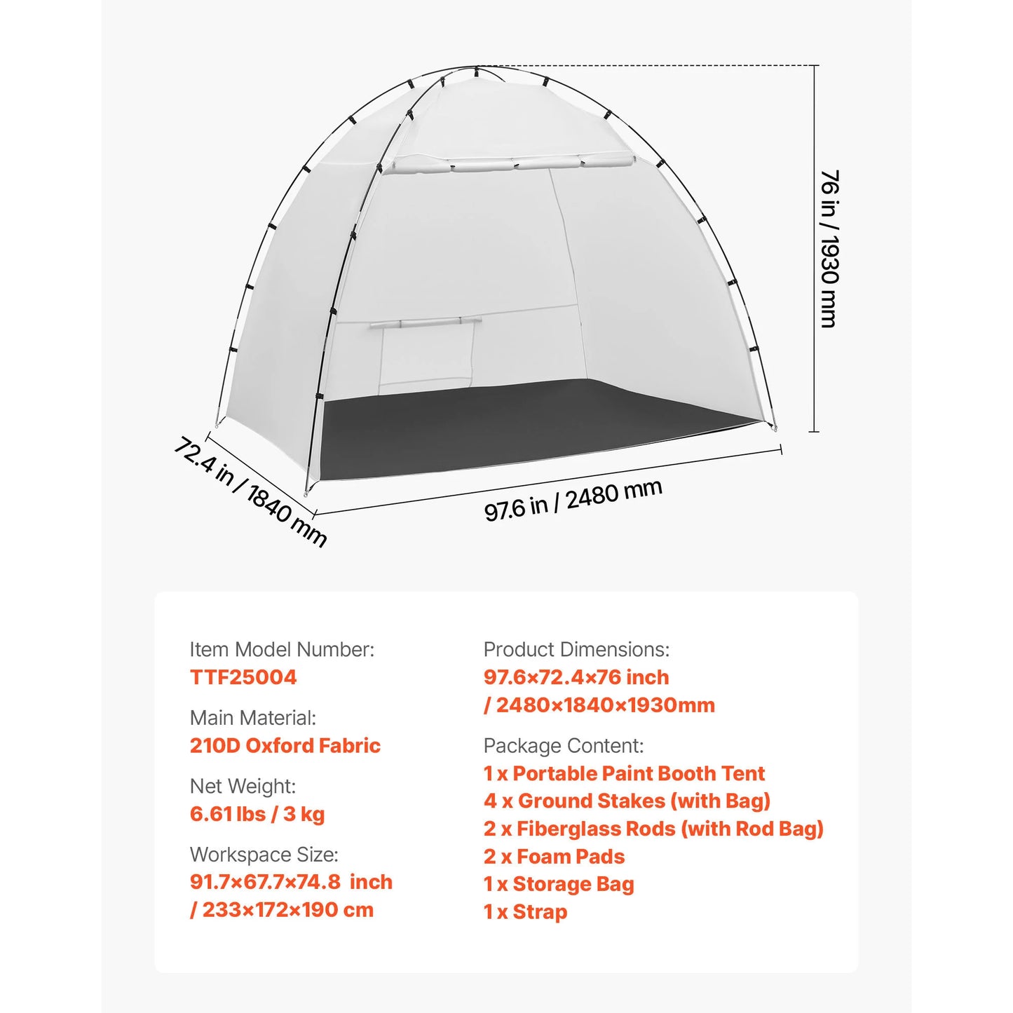 Large Space Oxford Spray Painting Tent