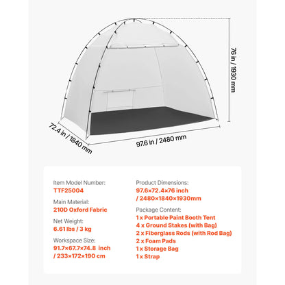 Large Space Oxford Spray Painting Tent
