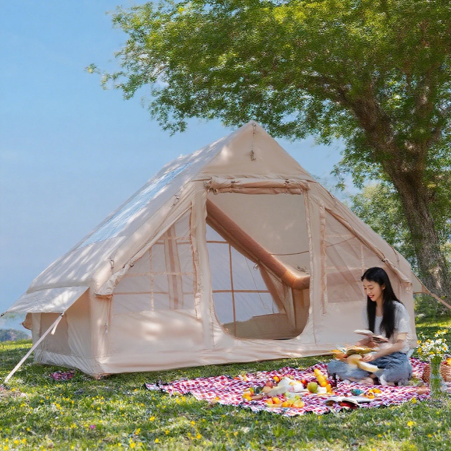 8 Person Inflatable Adult Luxury Camping, Stove Plug,