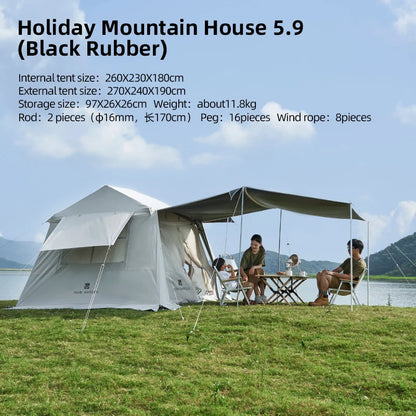 5.9 Outdoor Camping Vinyl Rainproof Sunscreen Tent