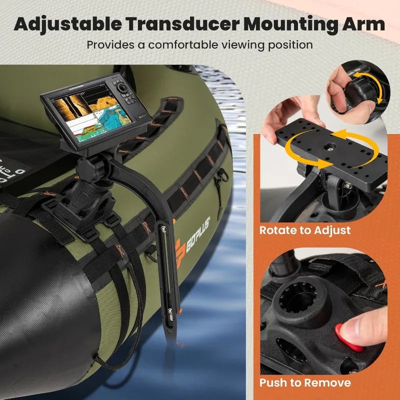 Inflatable Fishing Belly Boat w/ Fish Rule