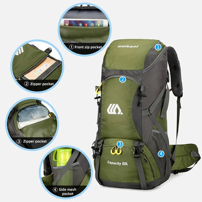 50L Waterproof Large Hiking Men Large Rucksack