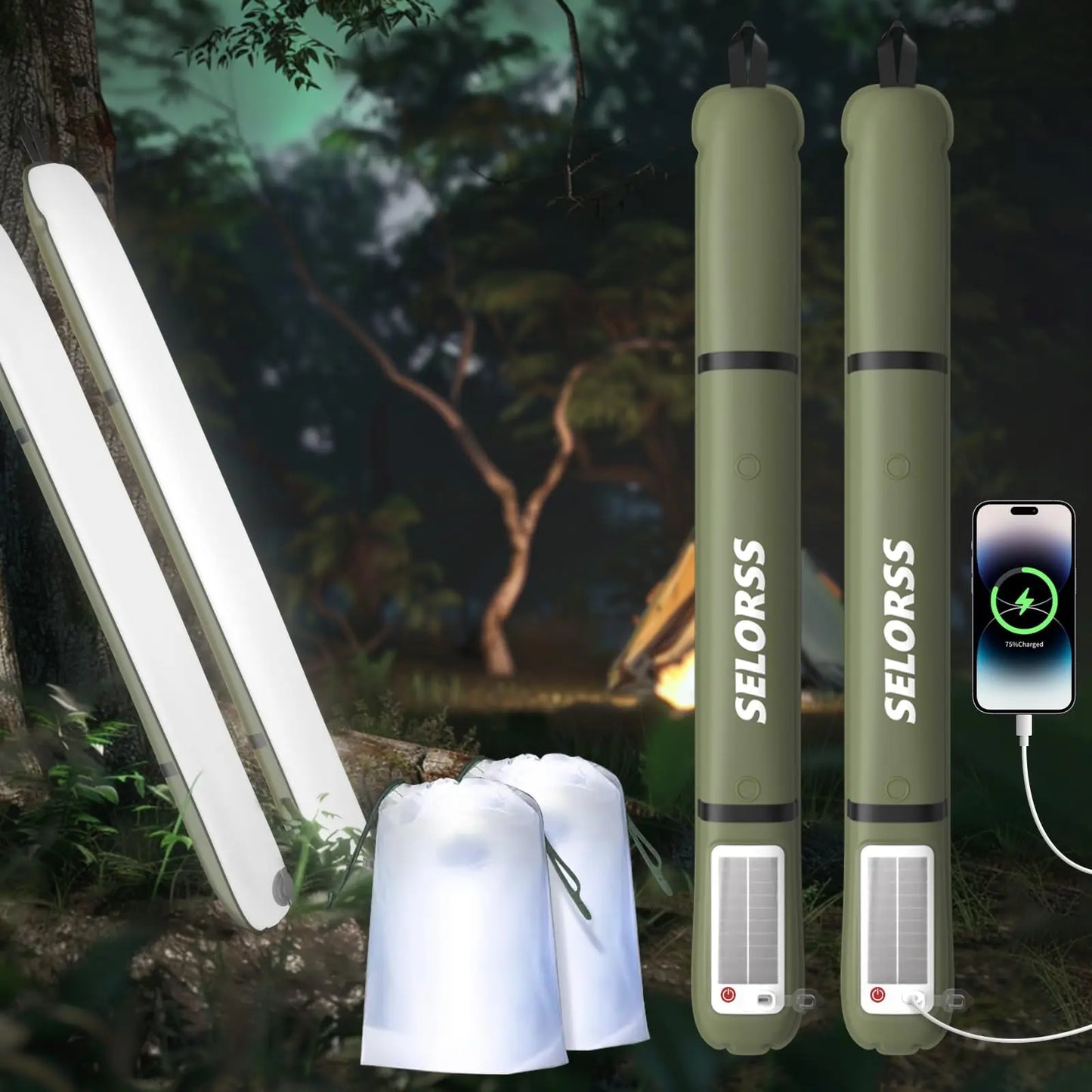 Waterproof Portable Solar Camping Lantern 2000mAh