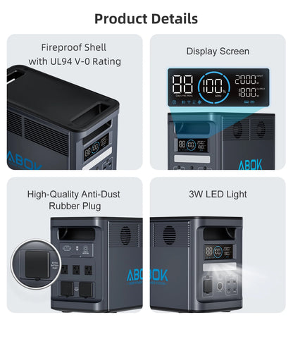 Portable Power Station 2000W  Solar Generator