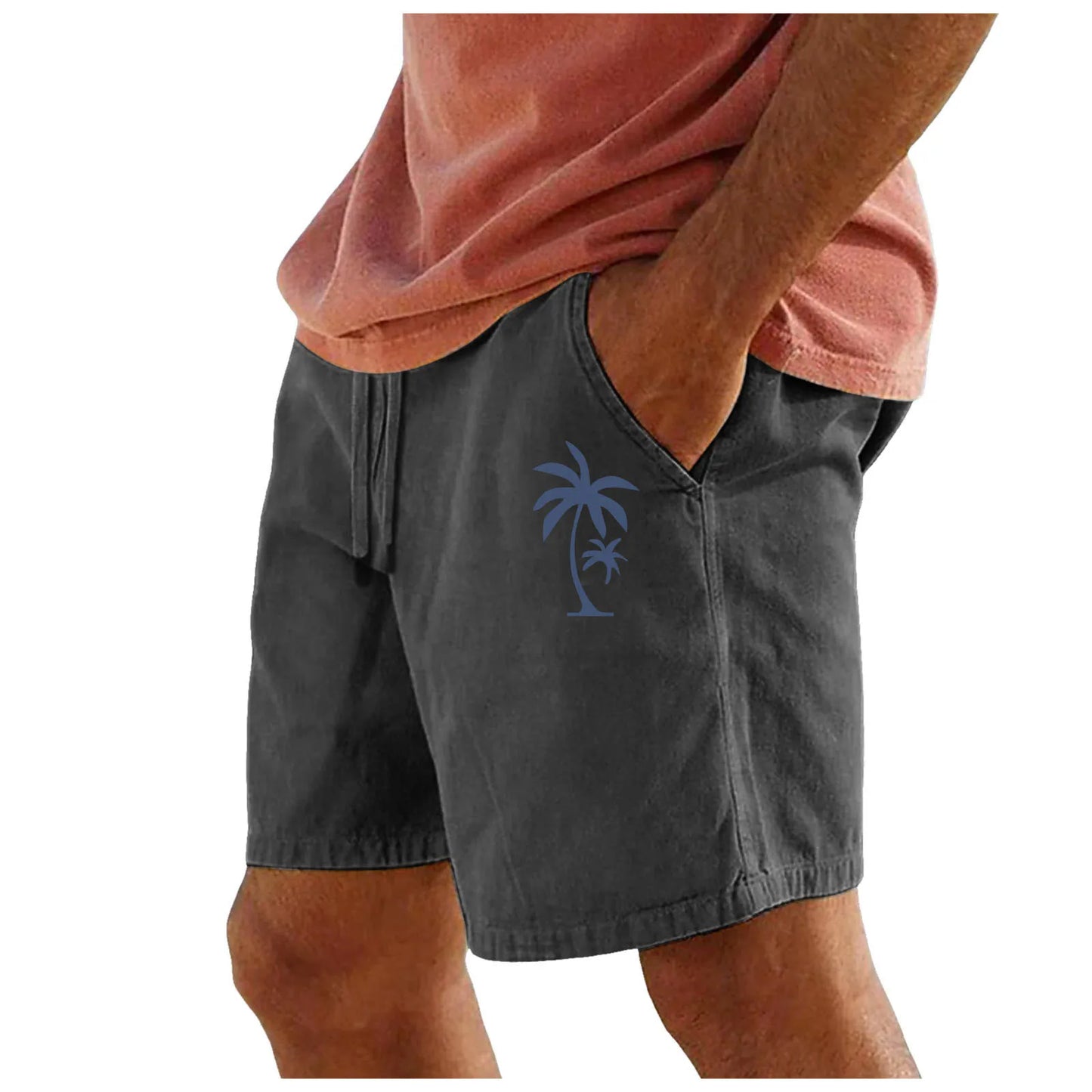 Men / Women Lightweight Cotton Shorts Elastic Waist