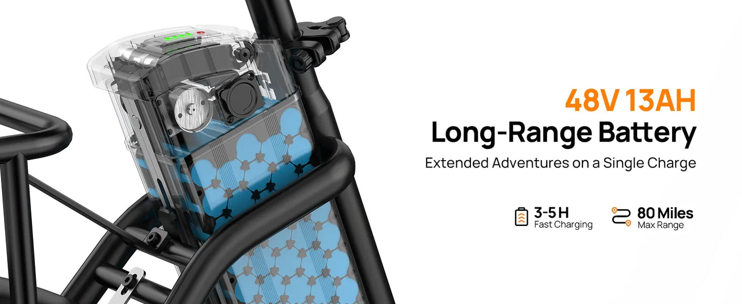 7-Speed, 1000W Fat Tire E20 Electric Bike