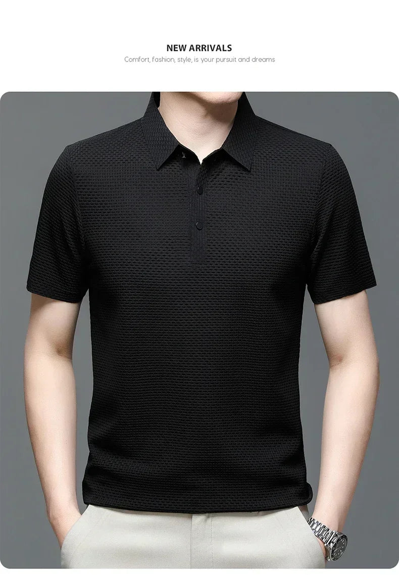 Men's Ultra Stretch Loose Fit Polo Shirts Breathable