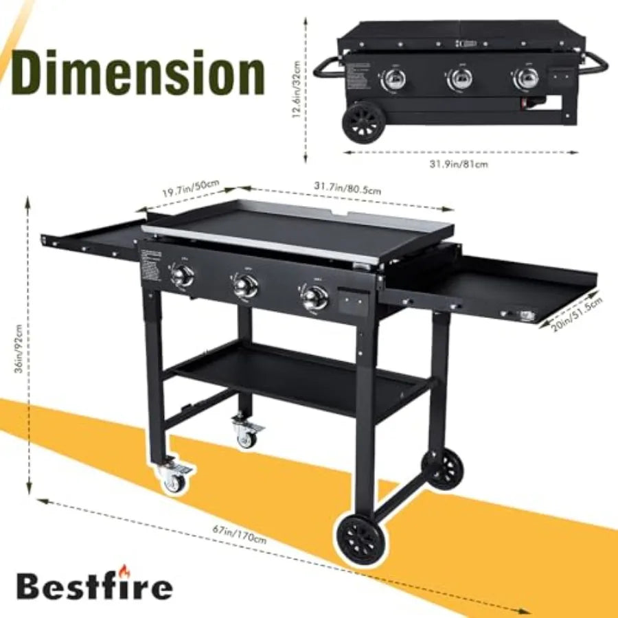 36" Outdoor Foldable Flat Top Grill