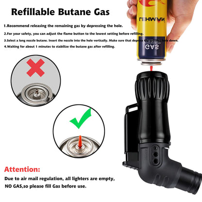 Windproof 2pcs/Set Triple Jet Flame Torch Lighter