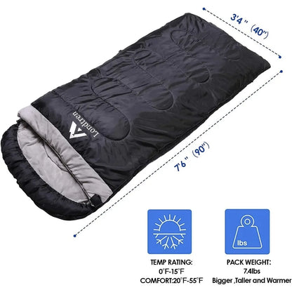 Large XXL, 0 Degree Sleeping Bags for Adults