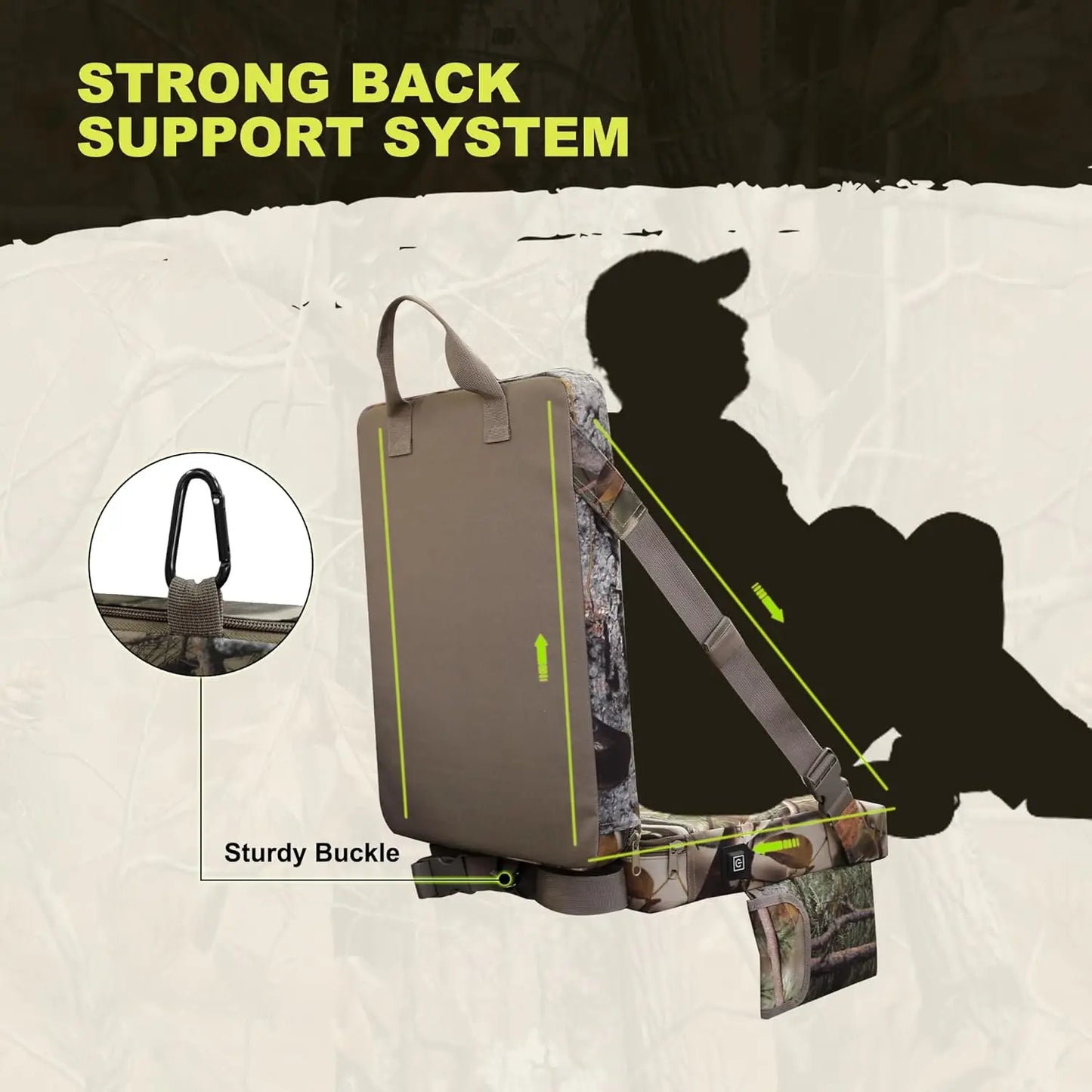 Heated Hunting Seat Cushion with Backrest,