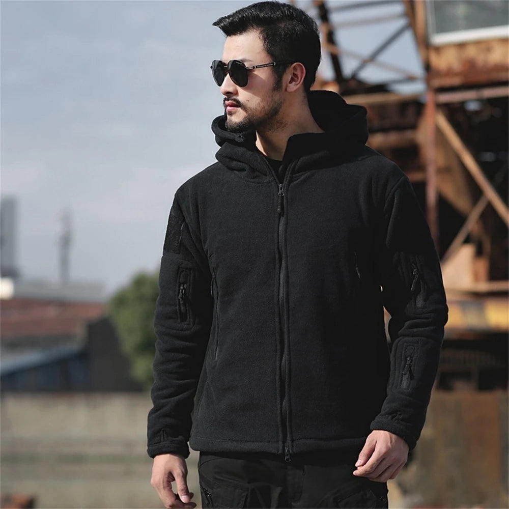 Military Winter Thermal Fleece Tactical Hooded Coat