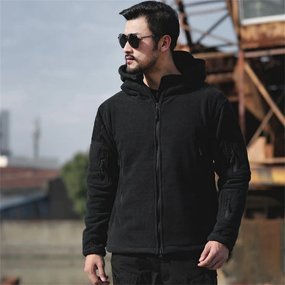 Military Winter Thermal Fleece Tactical Hooded Coat