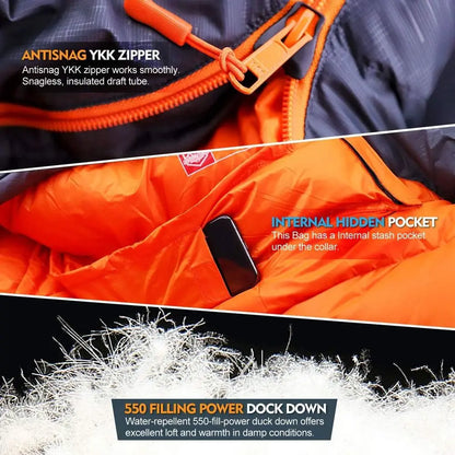 10 Degree  Down Cold-Weather Lightweight Mommy Bag