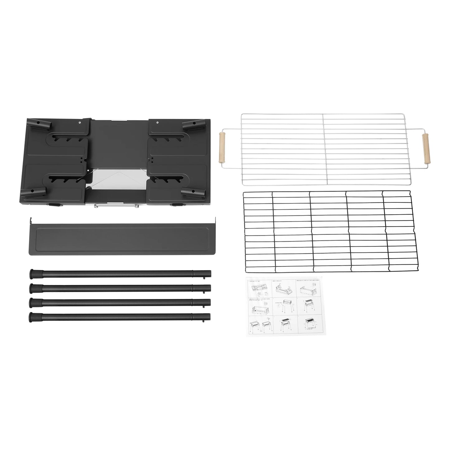 Portable Folding Charcoal Stainless Steel BBQ Grill