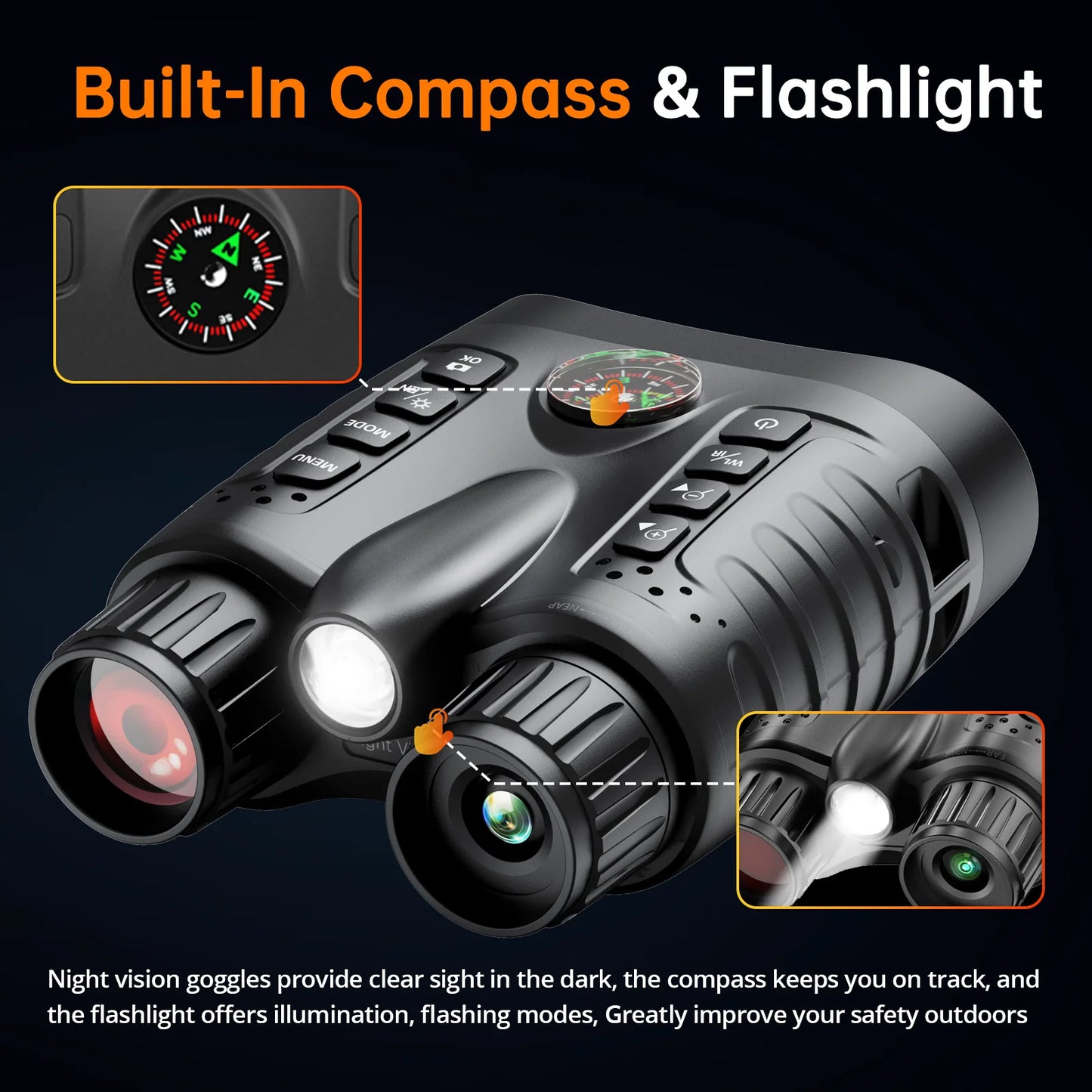 Hunting 4K Night Vision Binoculars 8x Digital 400m