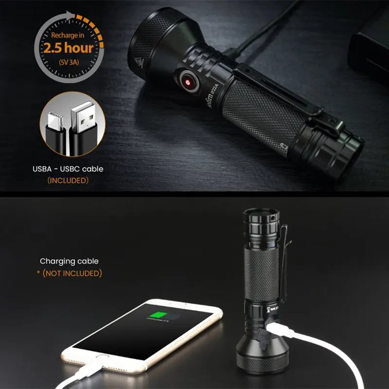 Rechargeable 2100lm LED Long Range Flashlight