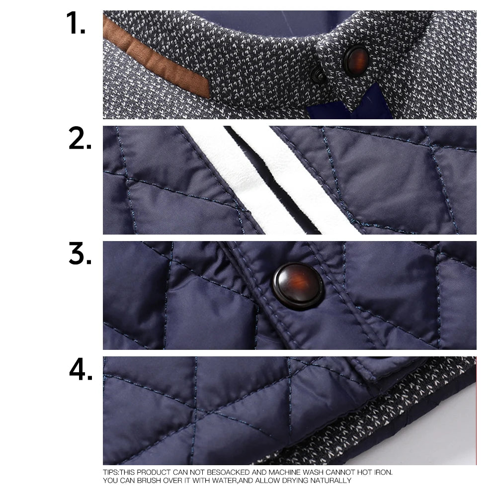 Men's Lightweight Winter Warm Bomber Quilted Coat L