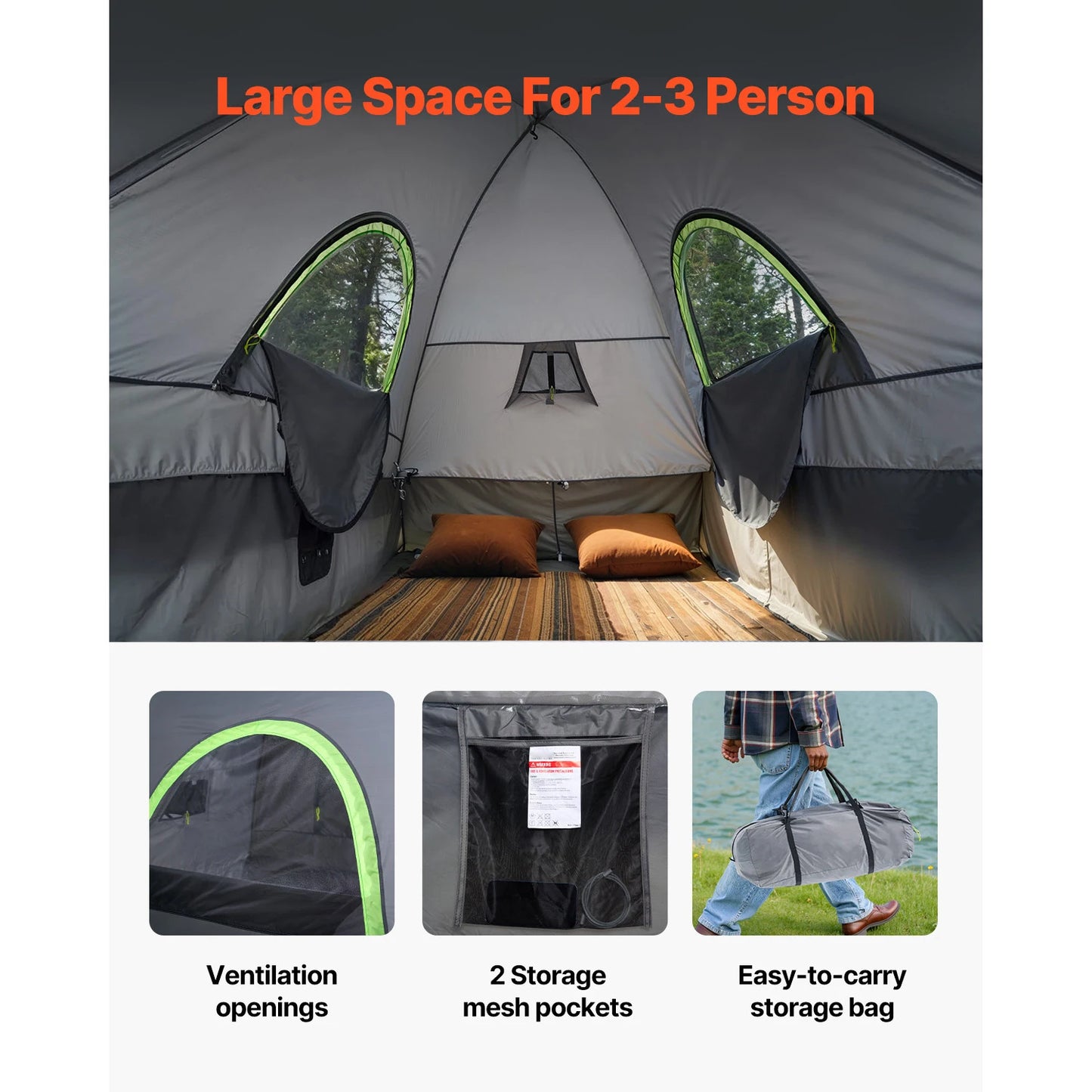 2-3 Person Waterproof Pickup Truck Tent for Camping