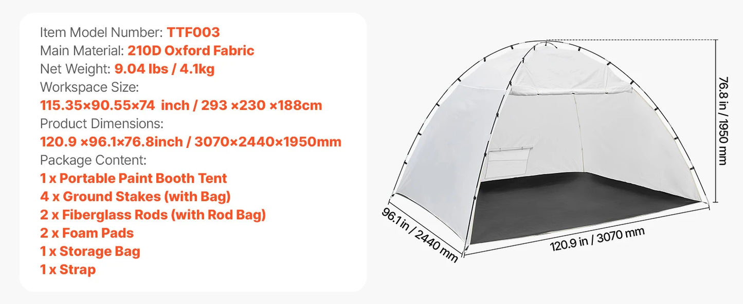 Large Space Oxford Spray Painting Tent