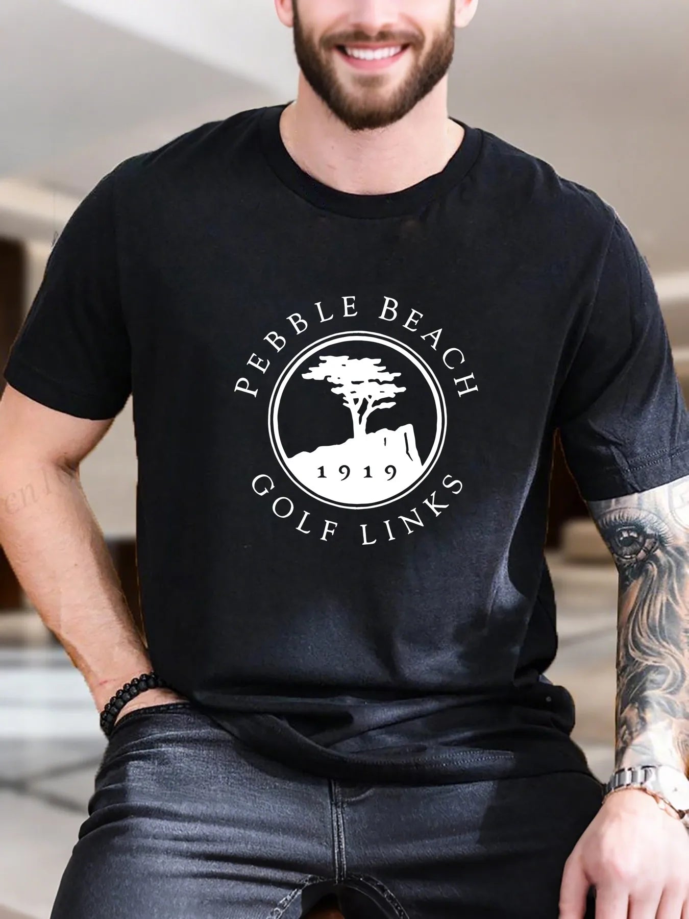 Pebble Beach Golf Heavyweight Men's T-Shirt
